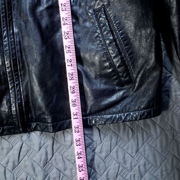 Wilsons M. Julian Leather Jacket Soft Mens Size L Black Cinch Belts Insulated - Picture 7 of 16